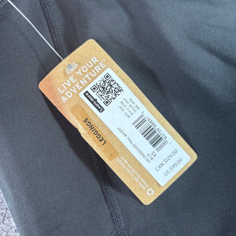 Eddie Bauer Crossover Trail Adventure Leggings Women XS Black New Hiking Pockets - Picture 7 of 8